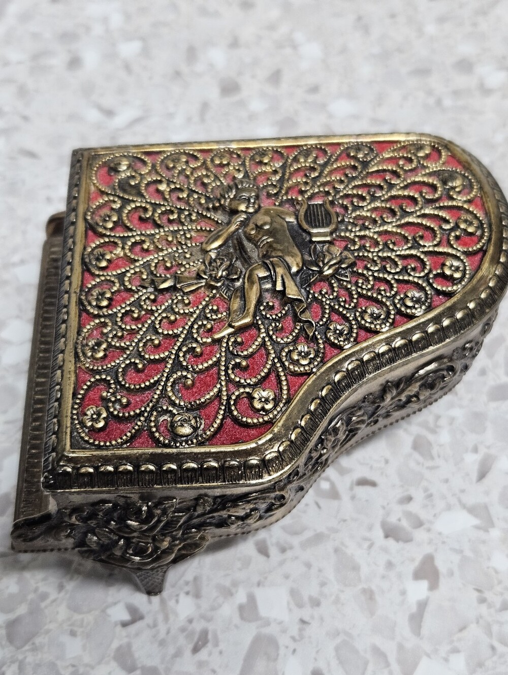 Vintage Style Grand Piano Shaped Music/Trinket-Jewelry Box Works